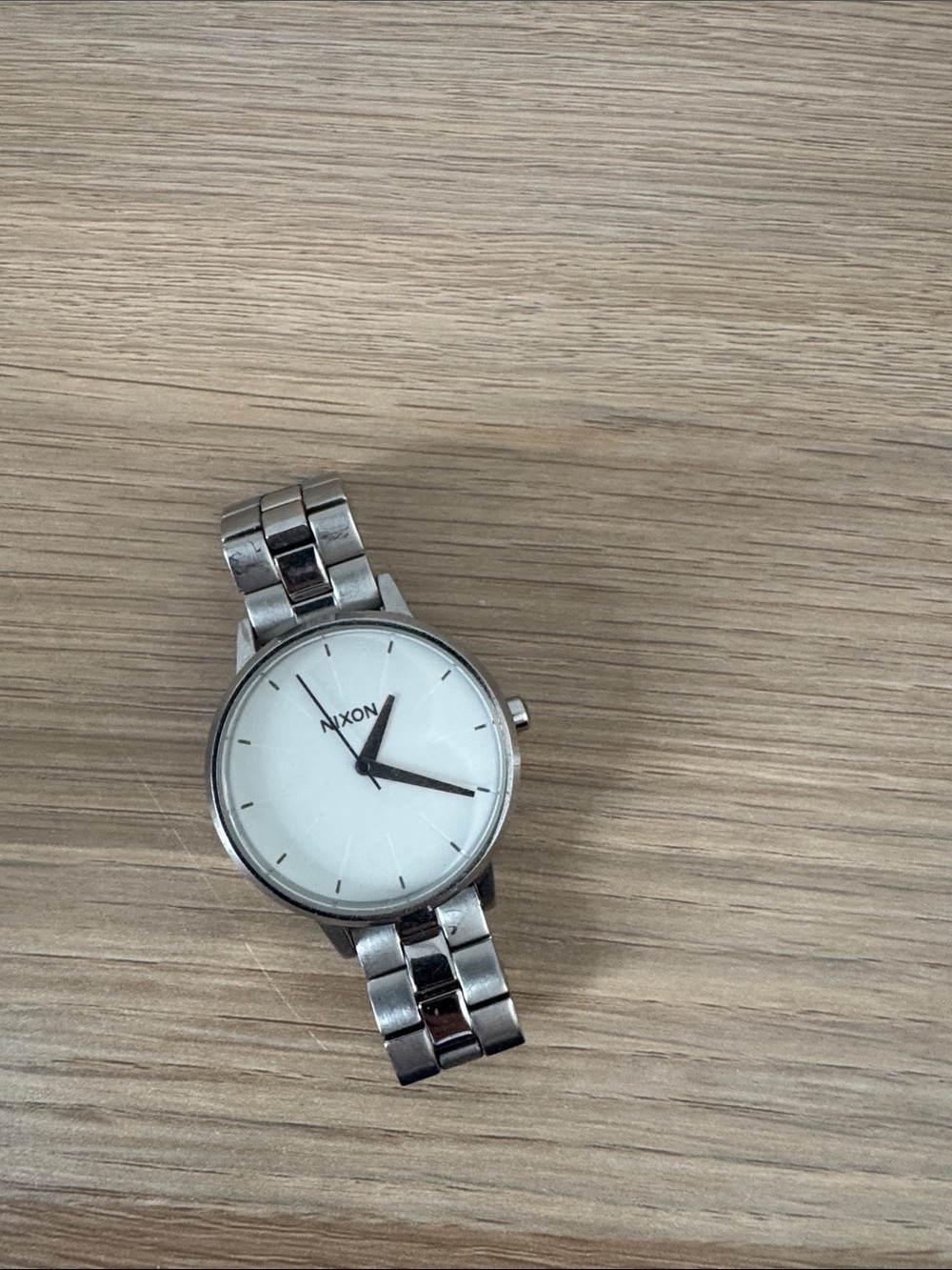 Nixon Silver Bracelet Watch with White Dial